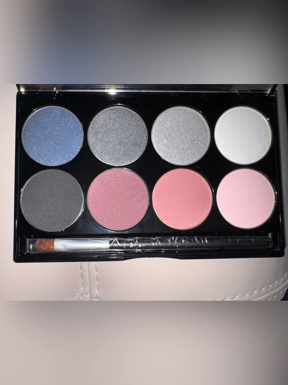 BYC 8 Colors Shimmer and Matte Eyeshadow Palette - Pink Blue Gray